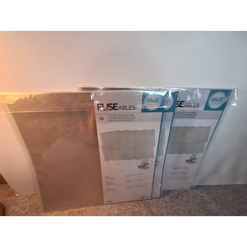 We R Memory Keepers We R FUSEables Fuse Clear‎ Sheets 12"X12" 10/Pkg 3 Packs